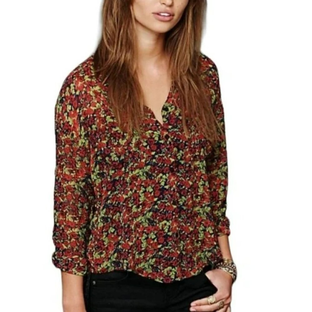 Free People Easy Rider Rose Top